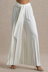 Eclipse Cream Pleated Wide Leg Trousers
