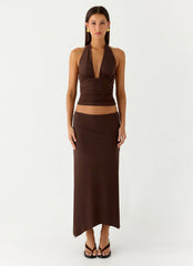 Kerrie Hanky Midi Skirt Chocolate
