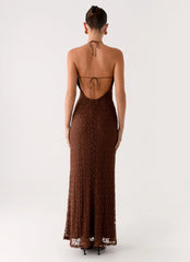 Promise Me Lace Maxi Dress Chocolate