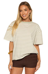 Alba Sage Stripe Oversized Tee