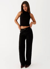 Keanna Low Rise Denim Jeans Black