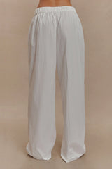 Campbell Cotton Wide Leg Pants White