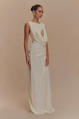 Oria Chiffon Maxi Dress Ivory