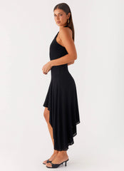 Velvet Sky Midi Dress Black