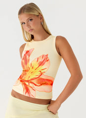 Jacqui Beaded Tank Top Yellow