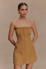 Andy Faux Suede Mini Dress Camel