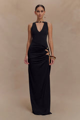 Kaiden Slinky Beaded Maxi Dress Black