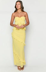 Raleigh Yellow Ruffle Maxi Skirt
