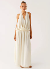 Narlah Halter Maxi Dress Ivory