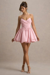 Georgie Pink Sweetheart Puffball Mini Dress