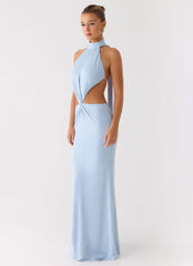 Warning Signs Maxi Dress Blue