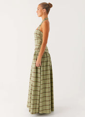 Lilith Maxi Dress Forest Plaid