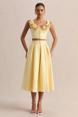 Joy Lemon A Line Midi Skirt