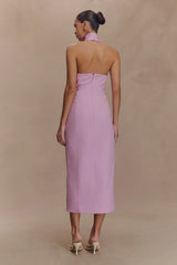 Simona Halter Neck Midi Dress Blush Pink