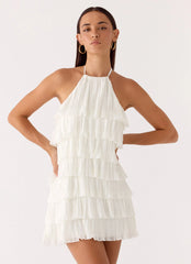 Lunar Bloom Mini Dress Ivory