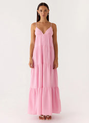Lotty Linen Maxi Dress Pink