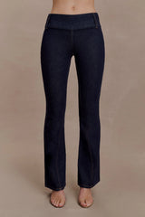 Shelly Flared Denim Jeans Washed Indigo Blue