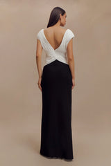 Monique Contrast Maxi Dress Black