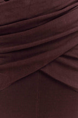 Reama Wrap Over Knit Maxi Dress Chocolate
