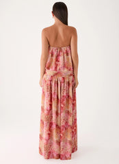 Lioras Strapless Maxi Dress Botanic Cheetah