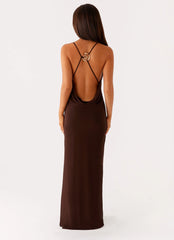 Game Player Maxi Dress Chocolate
