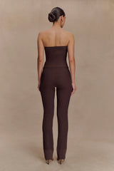 Elodie Ribbed Knit Pants Chocolate