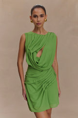 Oria Chiffon Mini Dress Green