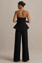 Silvia Black Straight Leg Trousers
