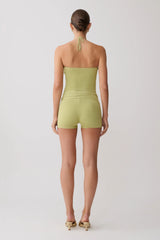 Dimitri Mini Knit Shorts With Belt Light Olive
