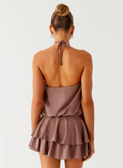 Dopamine Belt Mini Dress Taupe