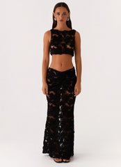 Fiorella Floret Maxi Skirt Black