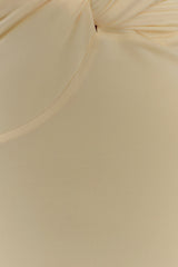 Stella Draped Slinky Maxi Dress Pale Lemon