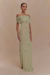 Brynn Orchid Knit Maxi Dress Pastel Green