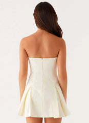 Victoria Strapless Mini Dress Butter