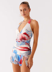 Starlit Night Mini Dress Deep Sea Bloom