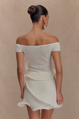 Haisley Off Shoulder Knit Top Ivory