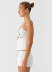 Garrix Bead Cami Top Ivory Reef