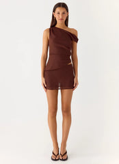 Stereotype One Shoulder Top Chocolate