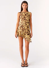 Maris Asymmetrical Mini Dress Laguna Print