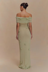 Brynn Orchid Knit Maxi Dress Pastel Green