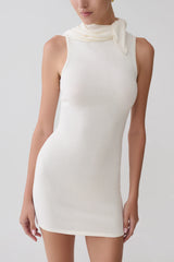 Amilee Scarf Knit Mini Dress Ivory