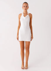 Love Line Halter Mini Dress White