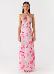 Serafim Chiffon Maxi Dress Petal Soleil