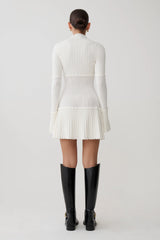 Adena Pointelle Knit Mini Dress Ivory