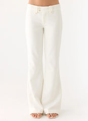 Weiss Low Rise Suiting Pants White