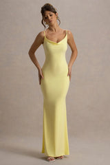 Francoise Lemon Cowl Neck Backless Maxi Dress With Lace Insert