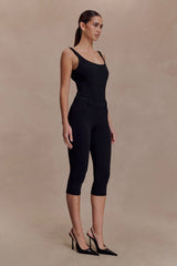 Blanca Stretch Crepe Capri Pants Black