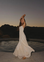 Fabienne Spliced Cotton Maxi Dress Ivory