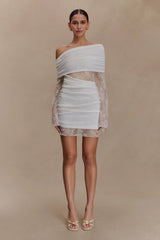 Luxie Lace Knit Mini Dress Ivory