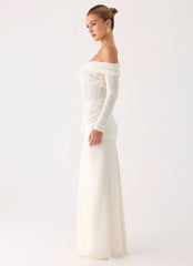 Over To You Sequin Maxi Dress White